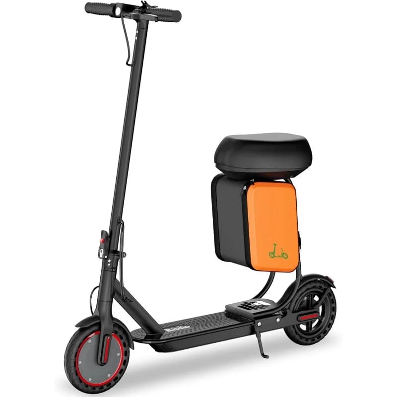 Scooter elettrico con sedile per adulti: portata 19 MPH e 21 miglia, motore da 350 W, pneumatici pieni da 8,5" con controllo app e sistema frenante doppio