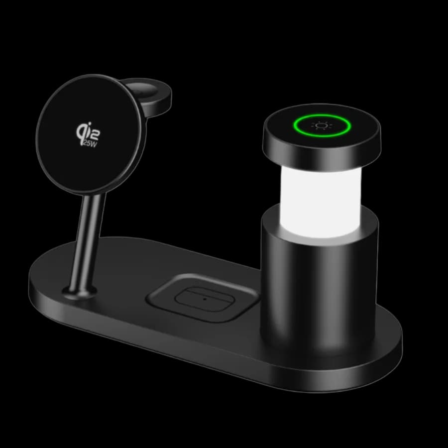 2026 Upgraded 4-in-1 Fast Wireless Charger Stand for iPhone 25W Qi2.2 wireless charger Multifunctional night light