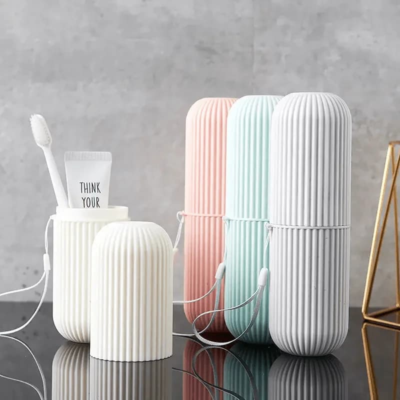 1Pc Plastic Portable Toothbrush Case, Travel Toothbrush Holder for Camping, School, Business Trip & Bathroom Use