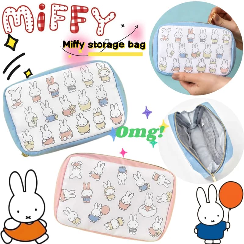 Portafoglio Miffy di Alta Qualità con Stampa Cartoon, Grande Capacità, Portatile, Multifunzionale, con Cerniera per Monete, per Uomo e Donna
