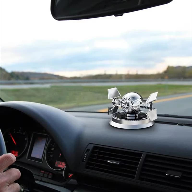 A99F-Deodorante per auto rotante ad energia solare Fragranza decorativa Mecha Accessori interni per auto Diffusore di profumo solare per auto