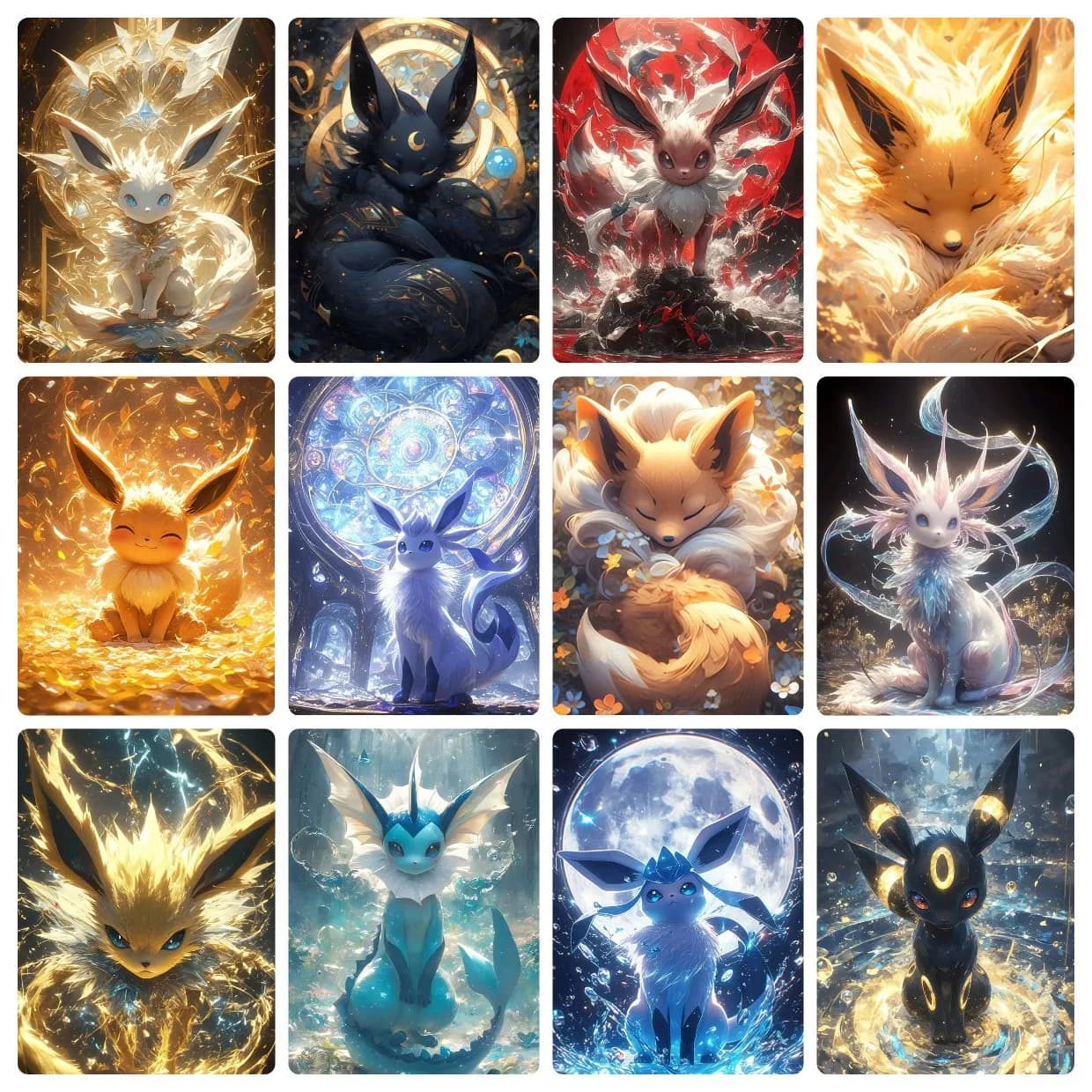 Kit Pittura Diamante Anime Eevee Fox, Ricamo a Punto Croce, Mosaico da Parete per Casa, Regali Fai da Te per Bambini