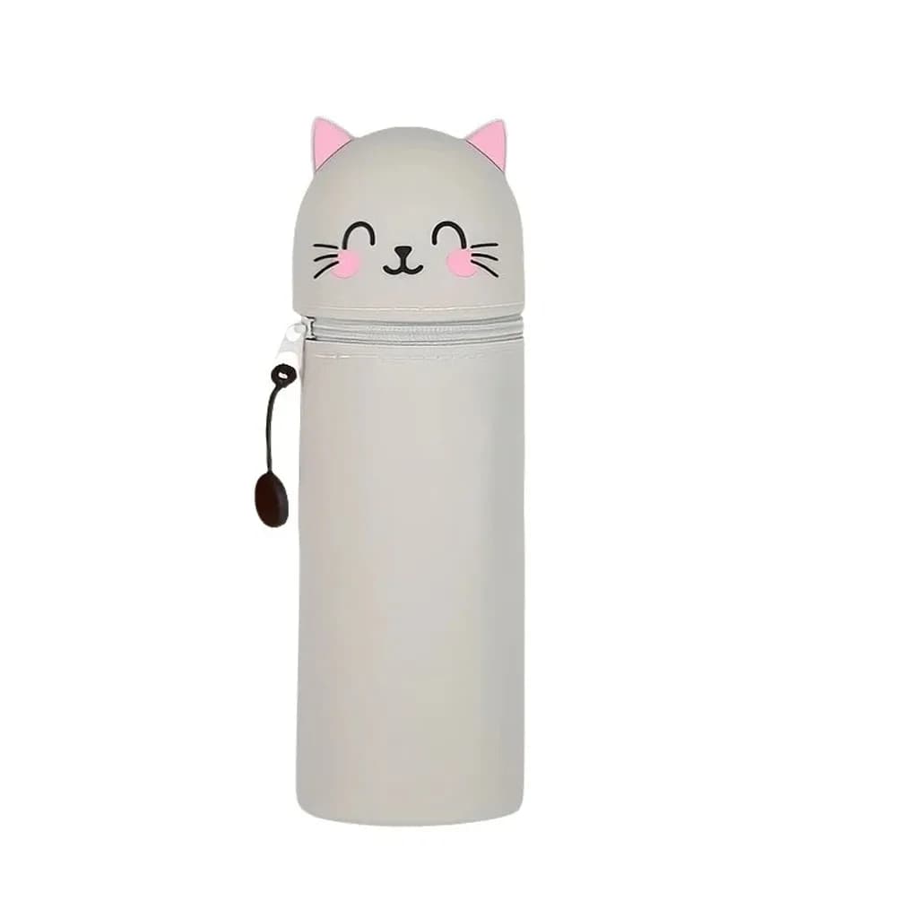 Astuccio in silicone a forma di cartone animato con cerniera, organizer verticale per materiale scolastico per bambini