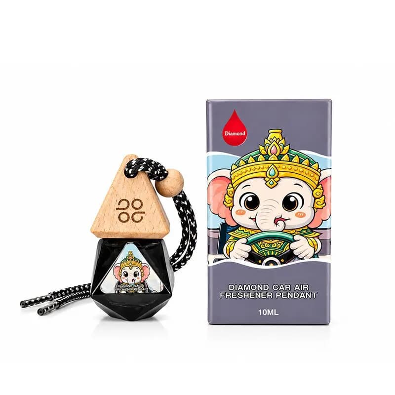 Diamond Car Air Freshener Hanging Bottle 10ml Wooden Cap Aromatherapy Diffuser Pendant Auto Rear View Mirror Ornament Decor Gift