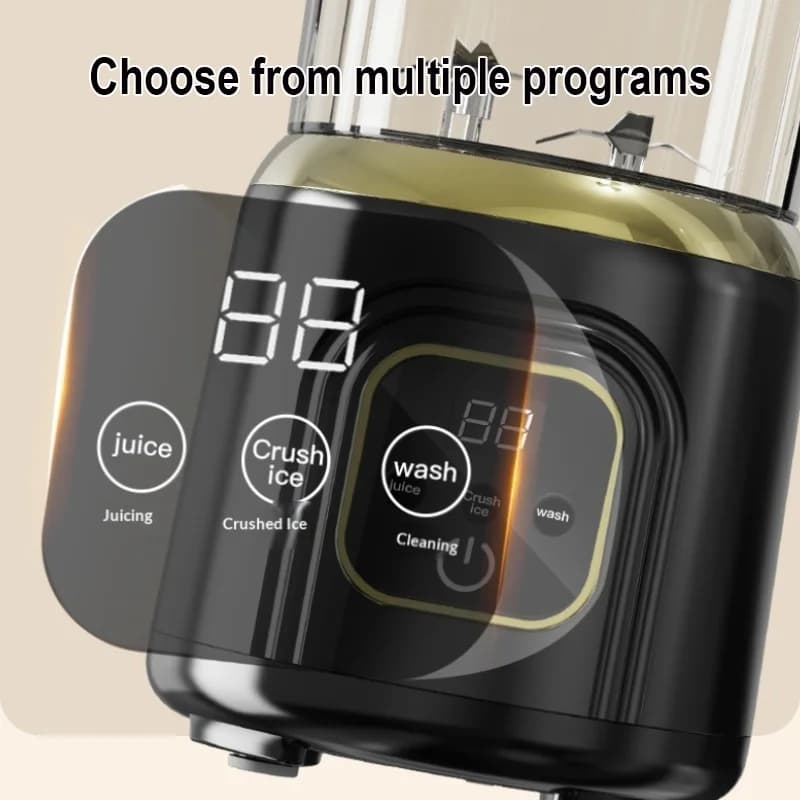 Frullatore Domestico da 1000 ML con Doppia Lama, Display Digitale, Ricaricabile USB, Tritaghiaccio Elettrico, Macchina per Succhi di Frutta