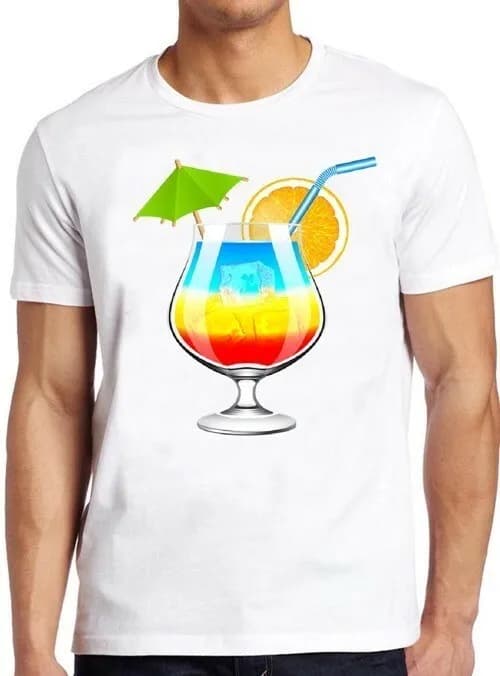 Maglietta Rainbow Cocktail Hawai LGBT Pride Gay Regalo divertente Soho London Tee M337