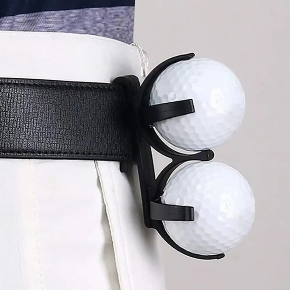Two-ball Golf Ball Belt Holder Rotatable Ball Tee Storage Golf Tee Holder Belt Clip Plastic Portable Golf Ball Cover