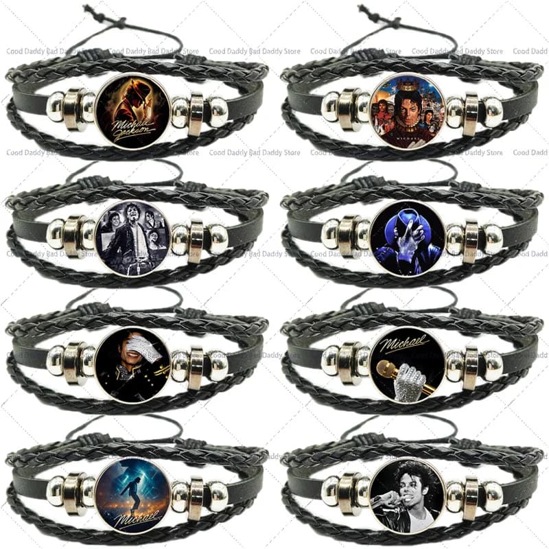 Michael Jackson Weaving Hand Rope for Men Women Superstar MJ King of Pop Peripherals Woven Bracelet Fashion Wristband Gifts