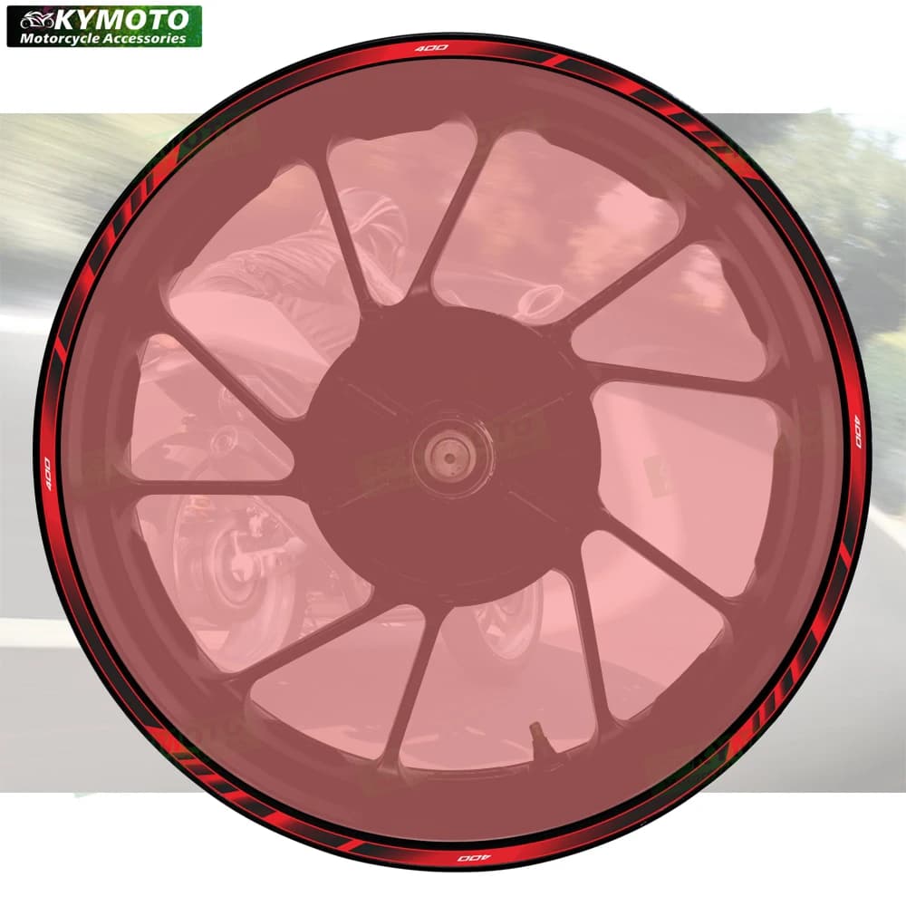 Per NINJA400 Ninja 400 EX400 accessori moto 17 pollici decalcomanie ruota anteriore e posteriore carenatura mozzo ruota adesivi riflettenti