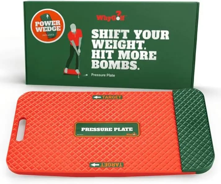 Golf Training Pressure Plate with Power Wedge - Improve Weight Moving, Balance and Accuracy for Greater Power and Control