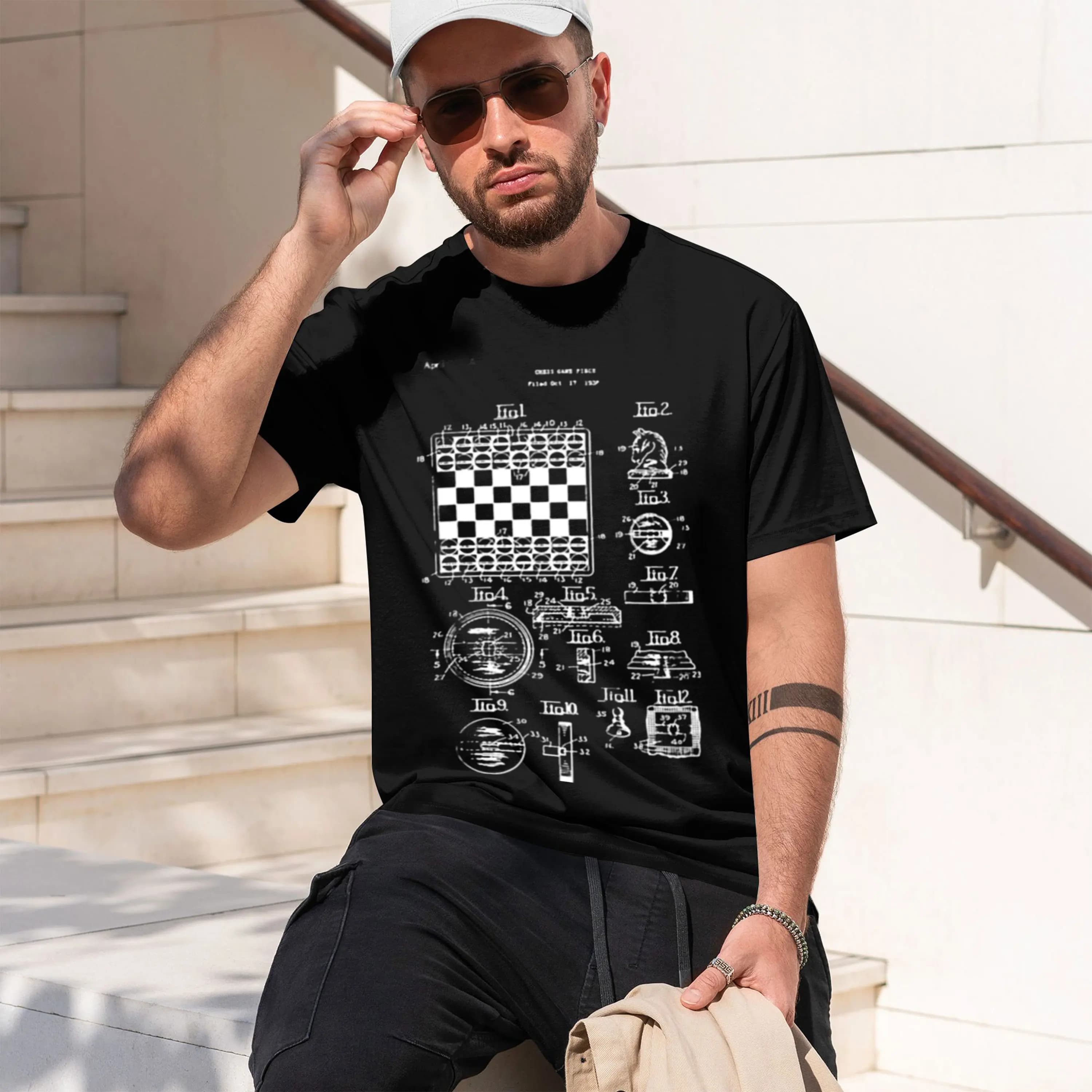Funny Vintage Chess Set Old Game T-shirts Men Women's Fashion Casual Tshirt 100% Loose d T Shirt 2026 New Model