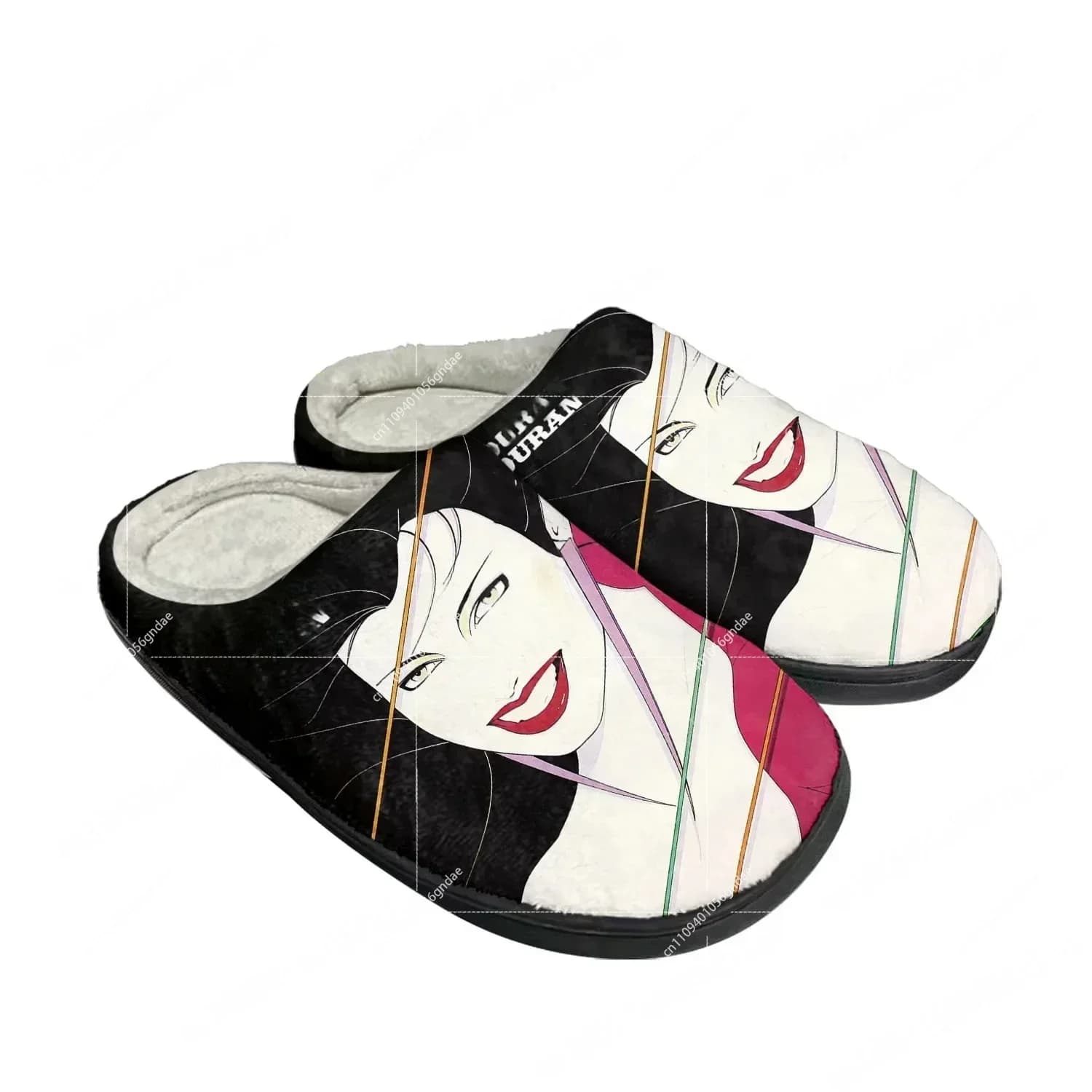 Pantofole Termiche Personalizzate in Cotone con Motivo Duran Duran, per Uomo e Donna, Calde e Comode per la Casa
