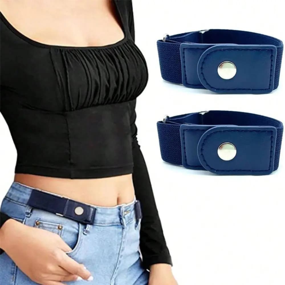2 pezzi/set casual senza fibbia cintura elastica tela cintura in vita regolabile pantaloni invisibili fibbia unisex
