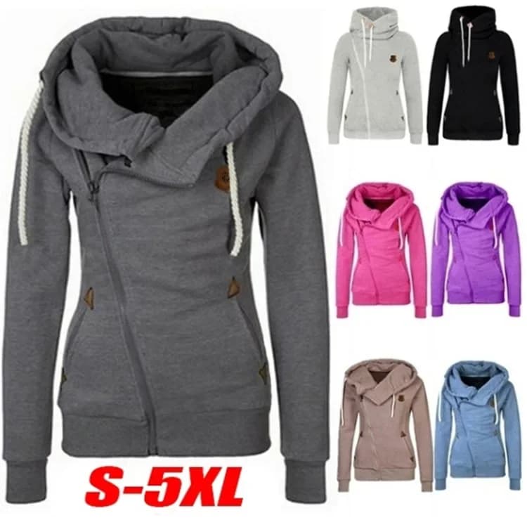 2024 Abbigliamento da donna popolare Top Giacca sportiva con cappuccio con cerniera laterale cardigan sportivo europeo americano