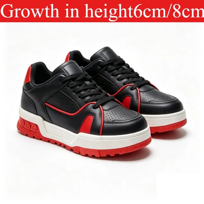 New Height Increasing Shoes for Men 10cm Invisible Elevator Sneakers White Leathe Sport Zapatillas De Hombre Big Size 6CM/8cm