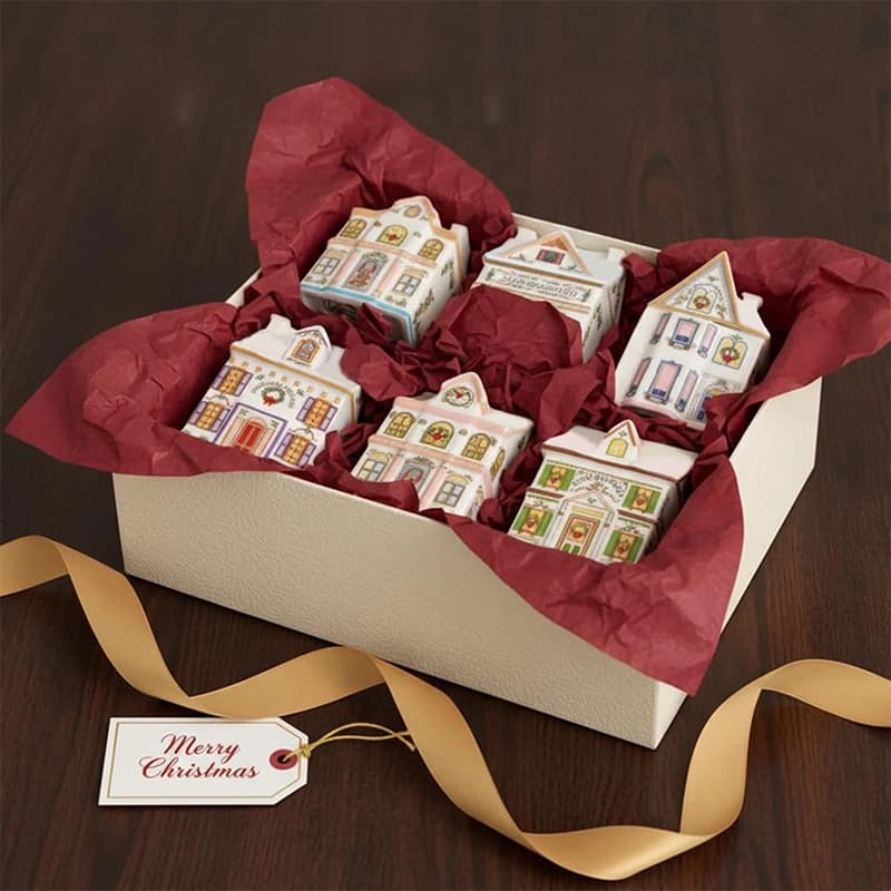 Mini Case di Pan di Zenzero Natalizie in Barattoli, Decorazioni Festive per Cucina, Set Natalizio con Candela e Casa delle Spezie