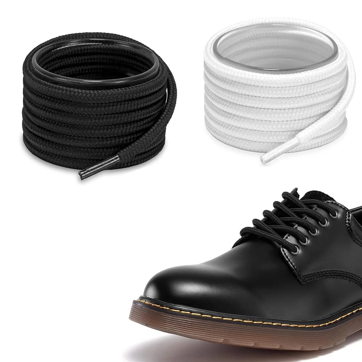 Laces Classic Round Polyester Laces Resistant, Laces Solid for Shoes and Boots, Laces for Sneaker, 21 Colors, 70/90/120/150cm, 1 Paio