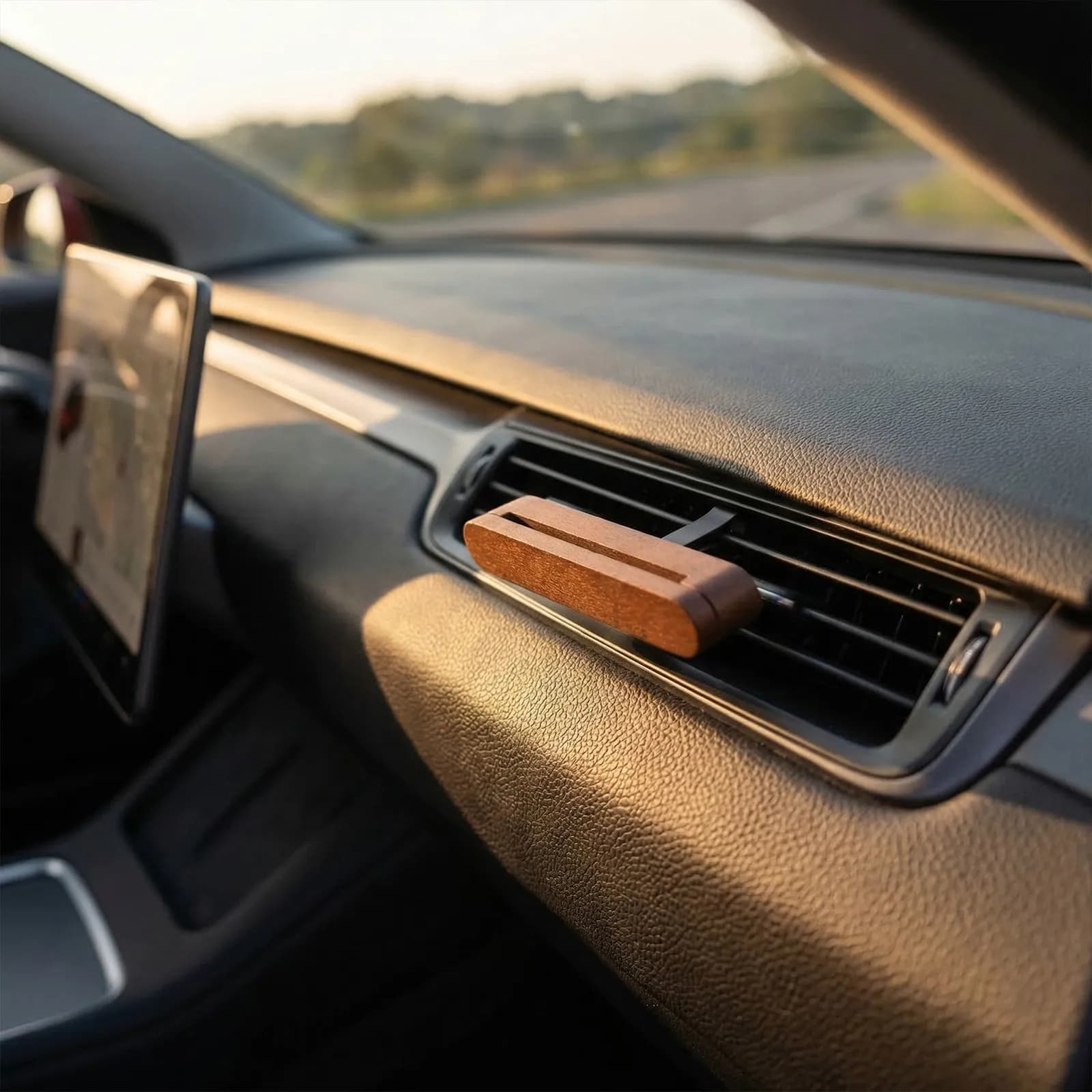 1Set Natural Wood Car Aroma Diffuser Vent Clip Eco-Friendly Essential Oil Air Freshener for Vehicle Office Room Calming