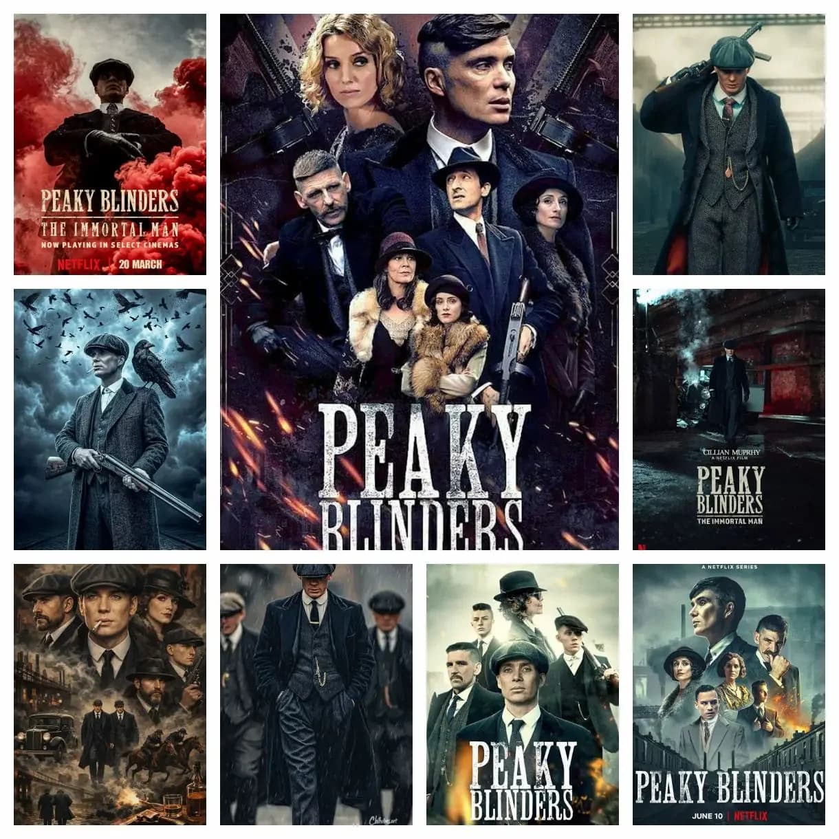 Movie P-Peaky B-Blinders 5D DIY Full Square Round Diamond Painting Home Living Room Bedroom Bar Aesthetic Decoration
