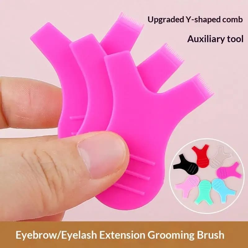 10PCS New Soft Plastic Eye Lash Lift 8 Colors Y Shape Eyelashes Curler Eye Lash Brush Mascara Tools Graft Shield Silicone