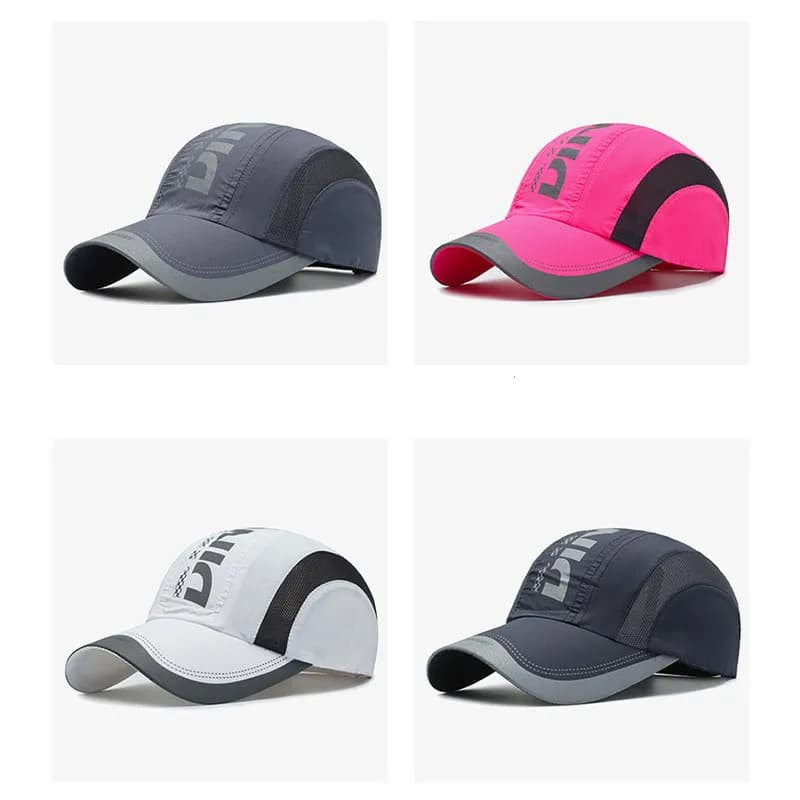 Men Women Breathable Mesh Cap Quick-Dry Outdoor Sport Hat with UV Protection Adjustable Lightweight Baseball Cap for Summer