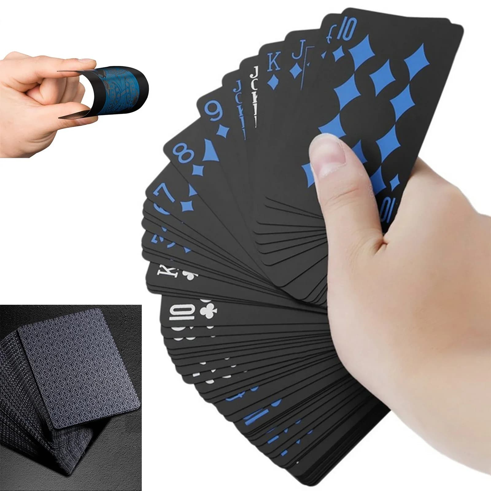 Carte da gioco opache satinate in PVC impermeabile Gioco da tavolo in plastica Texas Carte da poker nere Tarocchi Carte da gioco 2021 Regalo magico