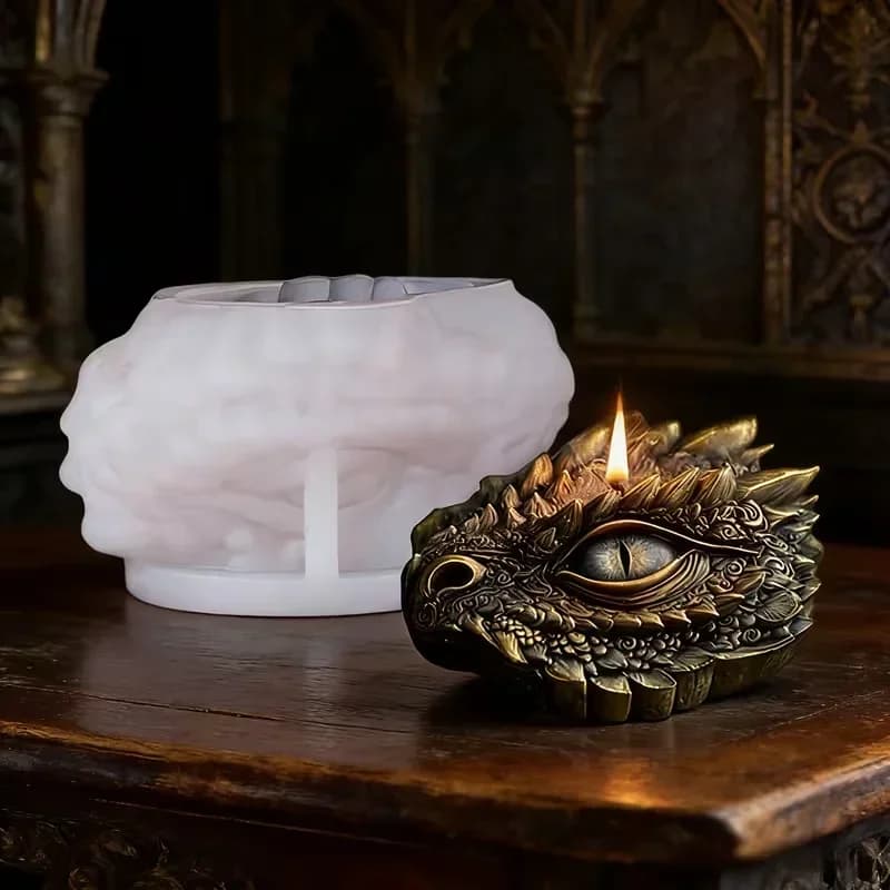 Ultimi Modelli di Stampi in Silicone per Candele Profumate a Forma di Occhio di Drago, Decorazioni Fai-da-Te per Halloween, Stampi in Gesso per Ornamenti Animali Artigianali
