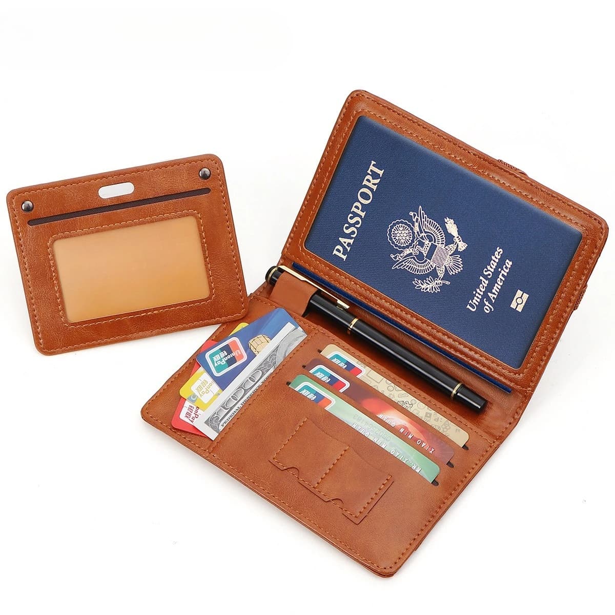 Porta passaporto multifunzione, nuovo portafoglio da viaggio antifurto, porta carte, porta biglietti, porta SIM card, per donna e uomo