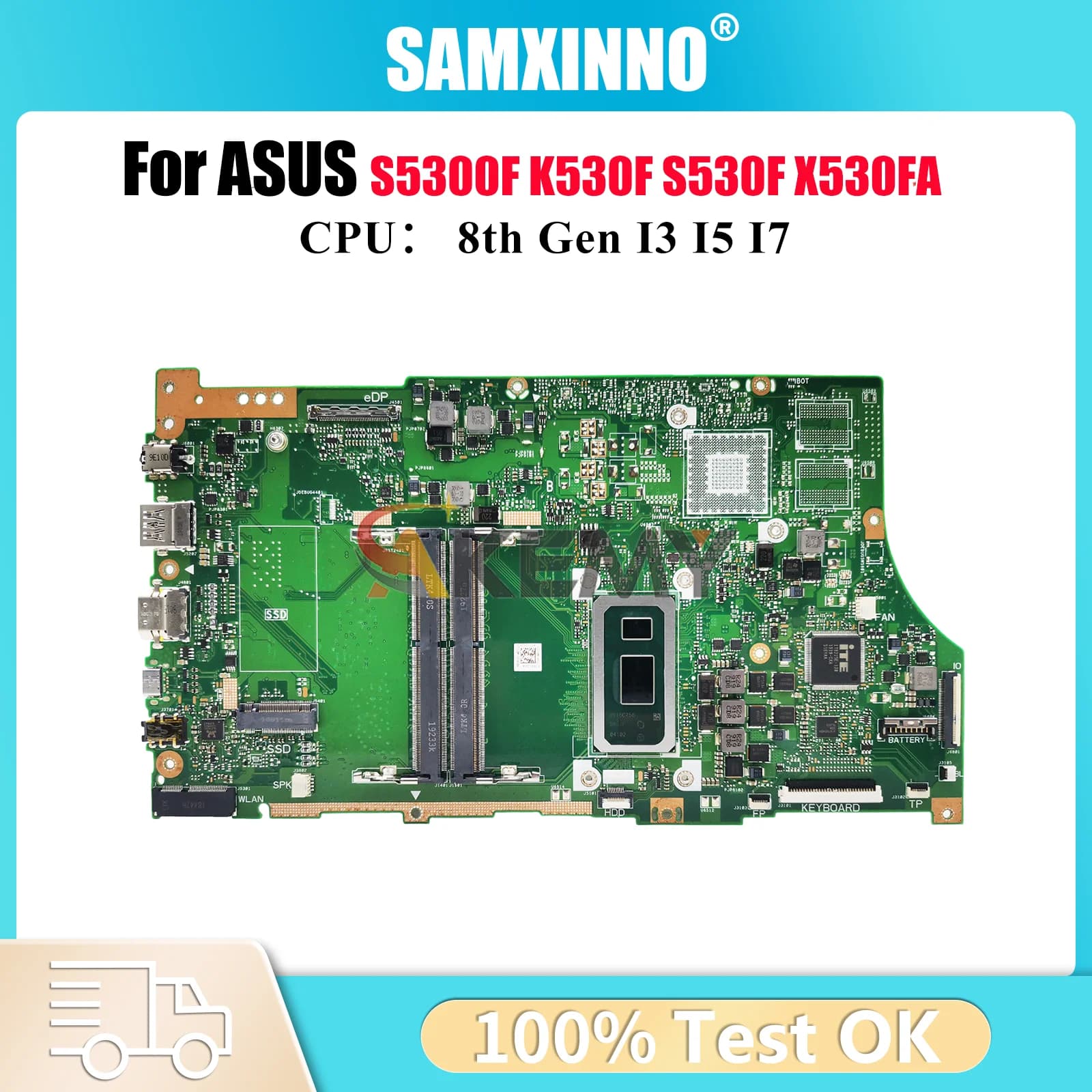 X530FA Scheda Madre Del Computer Portatile Per ASUS VivoBook K530F X530UN S530F S5300F X530FA X530FN X530F X530UA Mainboard Con I3 I5 I7 CPU stk
