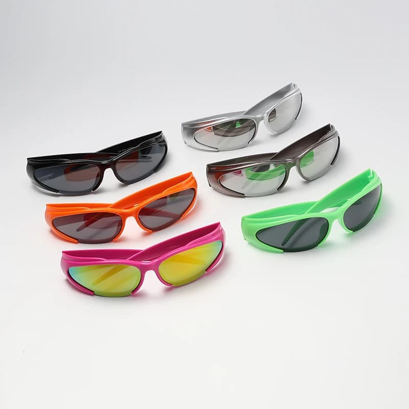 Y2K Protective Glasses Silver Colored Sunglasses Cycling Technology Future Sense Sunglasses Fashionable Eyewear Women UV400