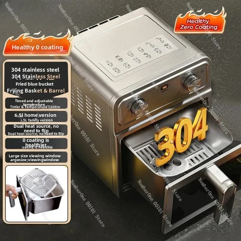 Visible Window Air Fryer Oven 70L 97L, Dual Heat Source Desktop Baking Roaster, Large Capacity Electric Convection Cooker