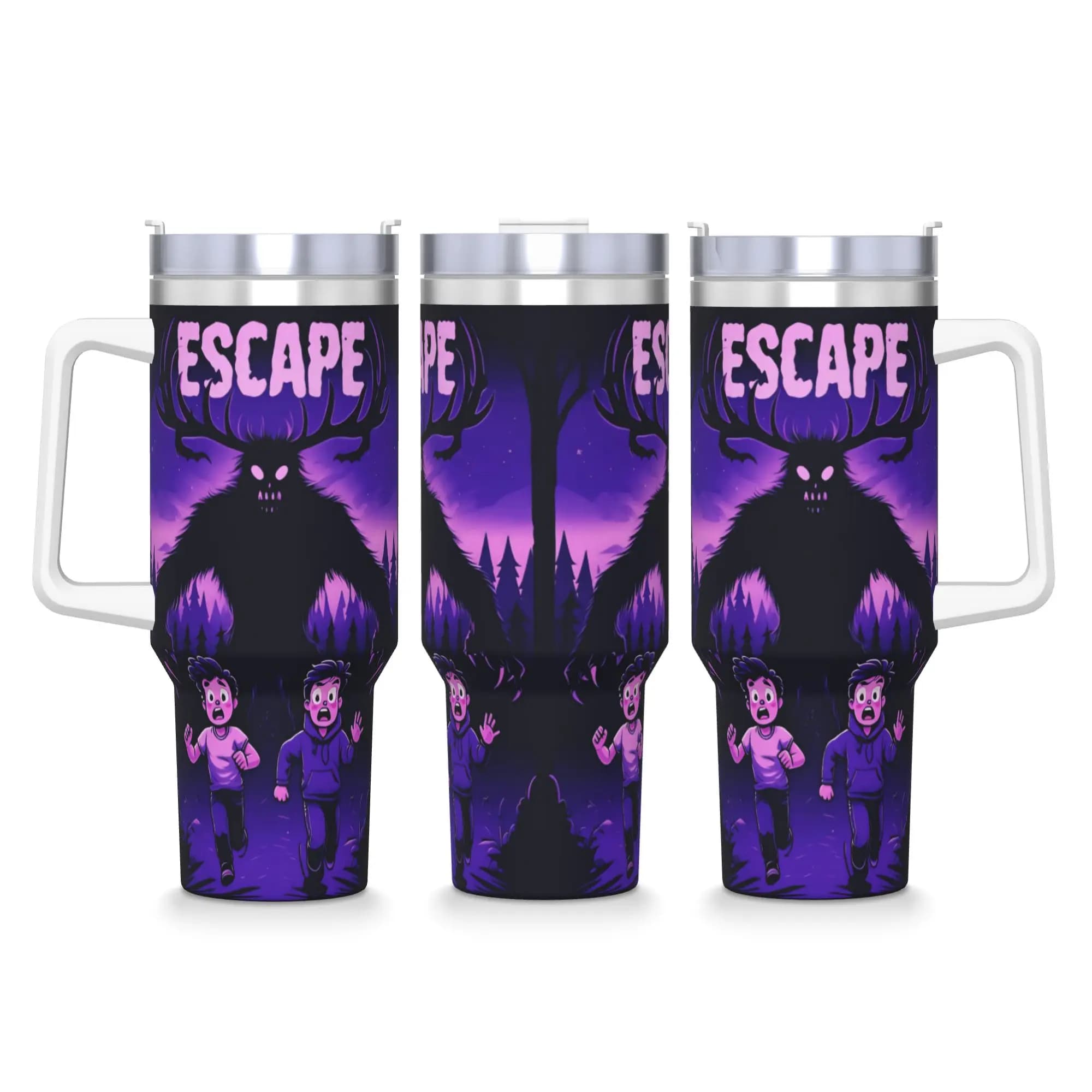 Bicchiere in acciaio inossidabile Fuga 99 notti Tazze termiche di Halloween Bevanda fredda portatile Tazze per auto Bottiglia d'acqua di design da viaggio