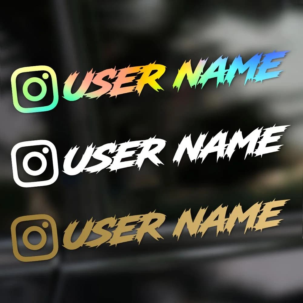 Custom Car Sticker with Fashion Instagram Font, Waterproof, Fai-da-Te, for Window, Moto, Bicycles, Scooter, Helmets, Decalcomanie in Vinyl Durevoli