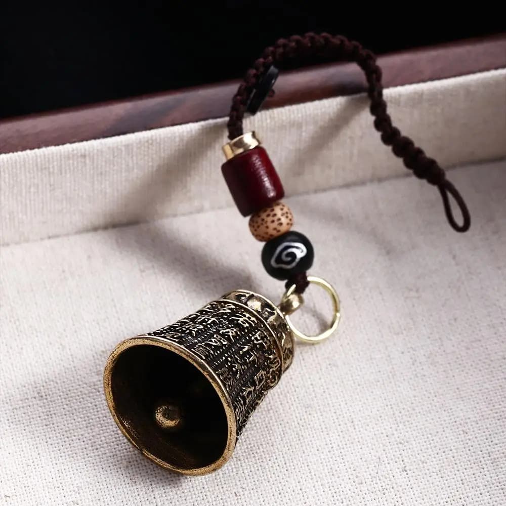 Lanyard Pendants Car Accessories Brass bell Lucky Rope Tibetan Buddhism Keyfob Car Key Chain Key Rings Car Key Chain