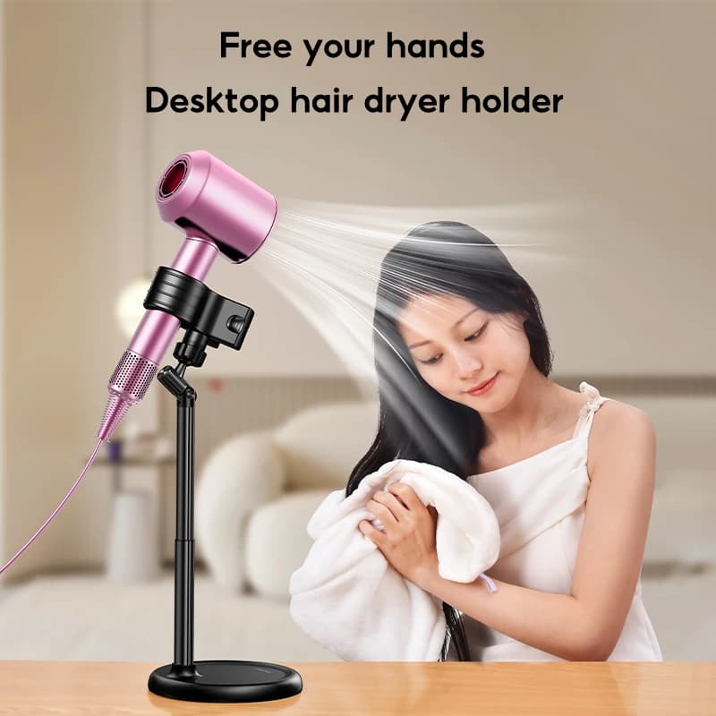 Oatsbasf Supporto per microfono regolabile da tavolo retrattile con 360 ° Supporto per microfono con clip rotante Supporto per microfono portatile Supporto per asciugacapelli