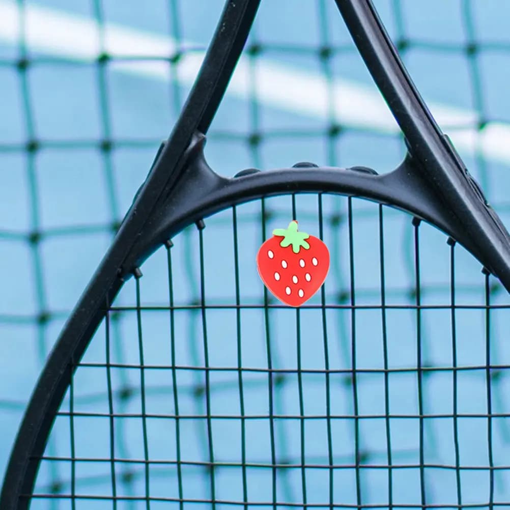 8Pcs Silicone Tennis Racket Dampener Strawberry Design Vibration Dampener for Reduced Shock Enhanced Stability Tennis Play