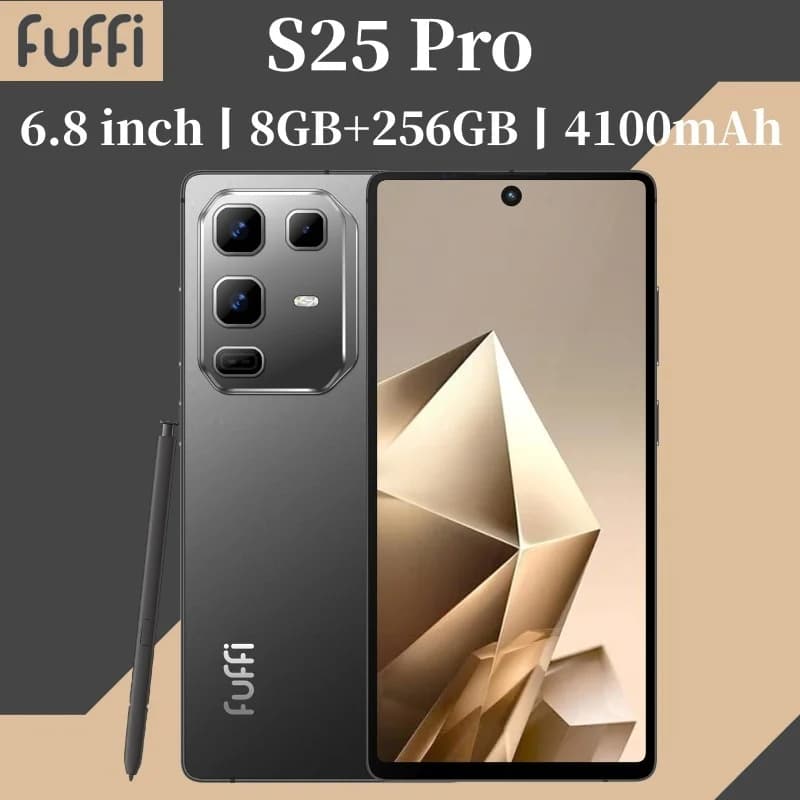 FUFFI Global Vision S25 Pro Smartphone Android 4100mAh 8GB RAM 256GB ROM Telefono da 6,8 pollici 720x1600HD 32MP Telefoni cellulari con rete 5G