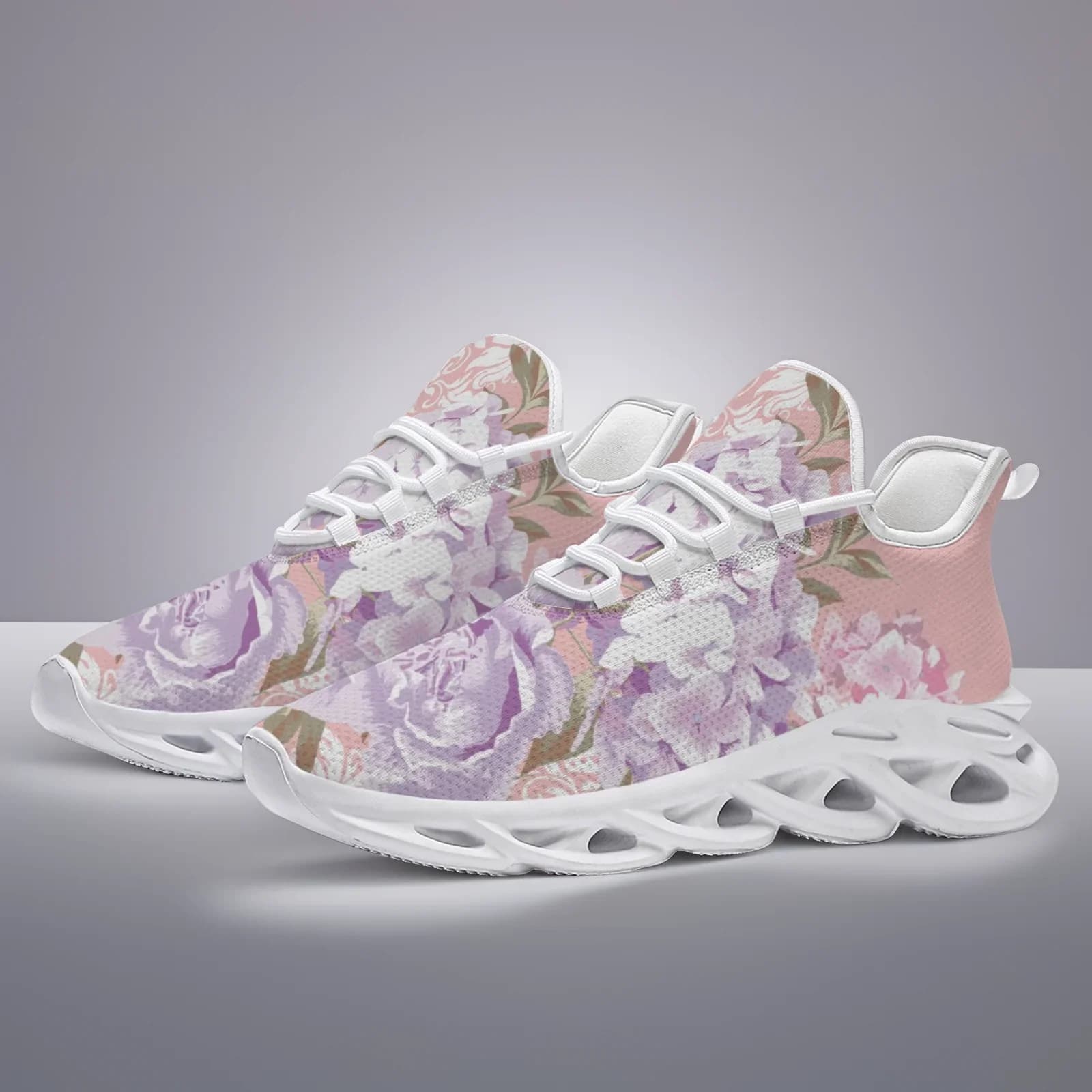 Sneakers casual personalizzate con stampa di fiori ad acquerello per uomo e donna, scarpe da corsa leggere e traspiranti