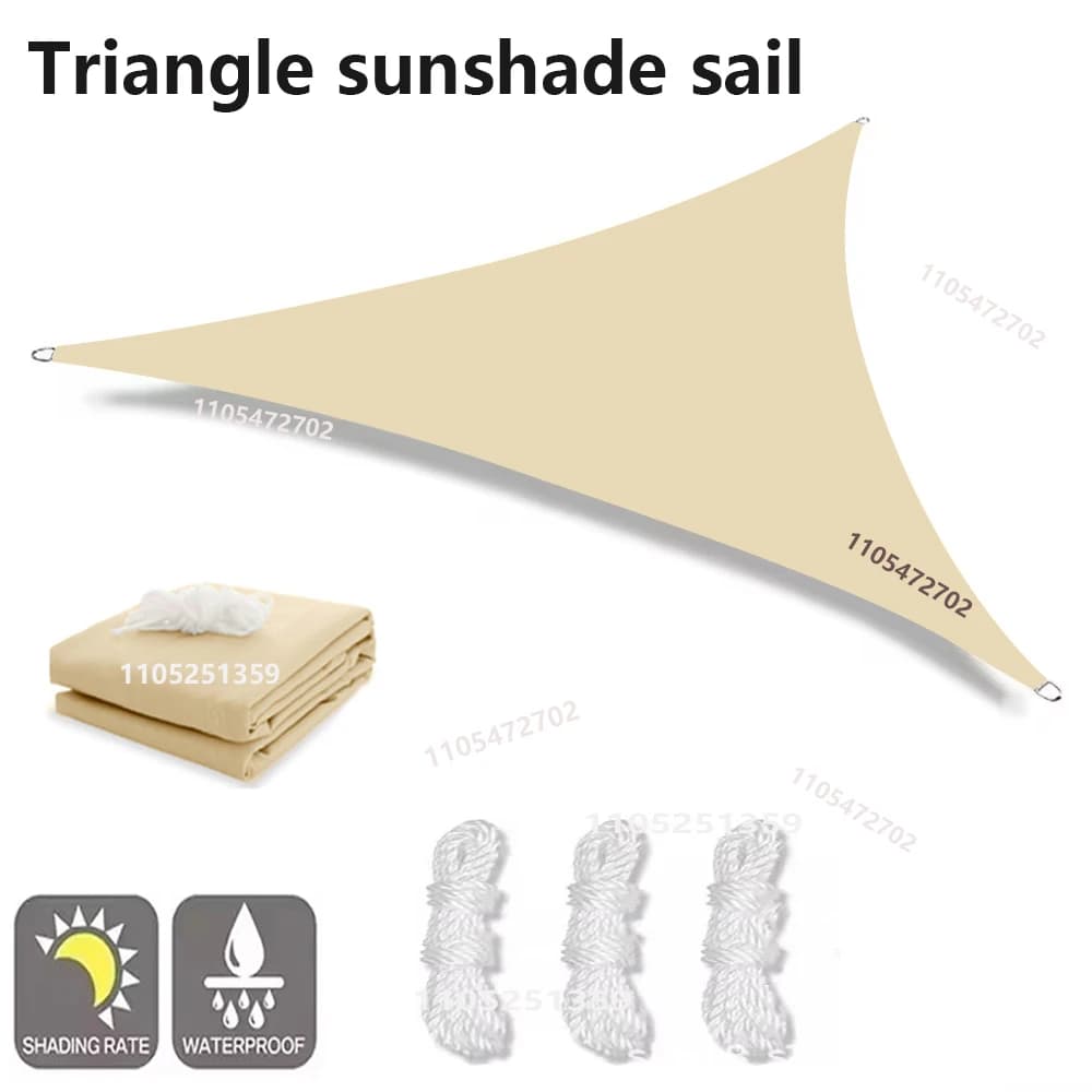 Tenda Parasole Impermeabile Anti-UV a Triangolo per Giardino, Cortile e Piscina - Telo Ombreggiante per Esterni
