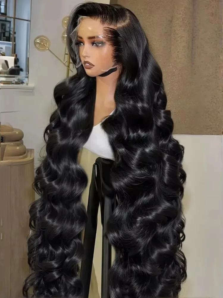 250 Density Body Wave 100% Human Hair Wigs 13x6 Hd Lace Frontal Wig Brazilian 40 Inch Wet And Wavy Human Hair 13x4 Lace Front Pre Plucked Wig 5x5 Glueless Wig For Women