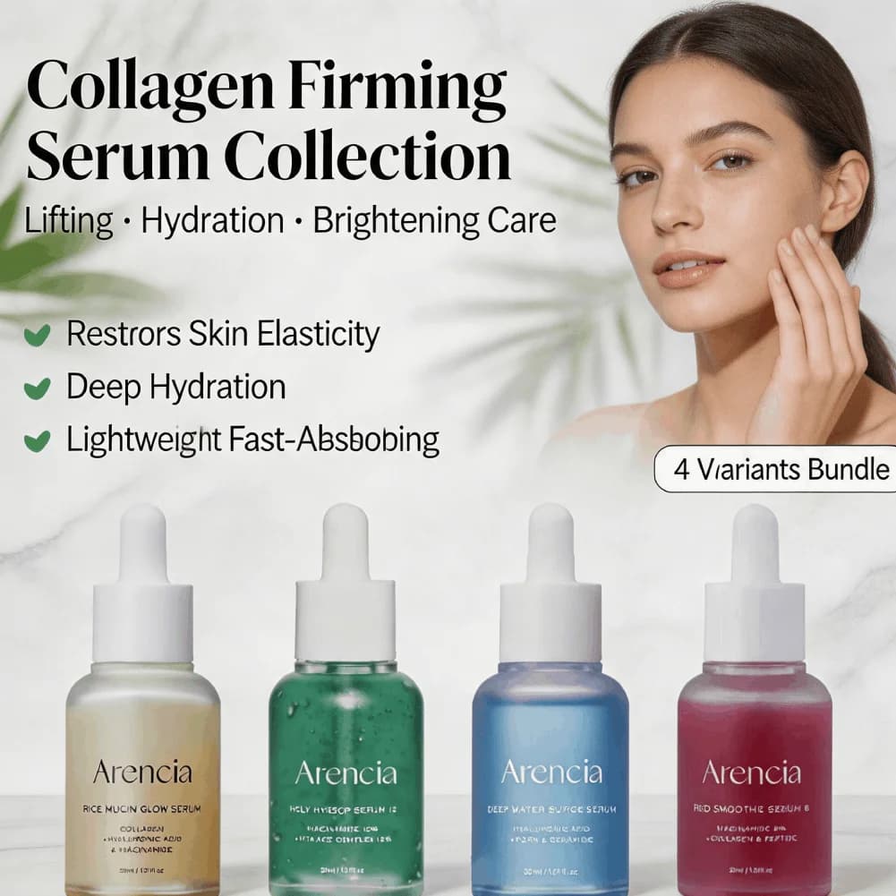 Arencia 8% Niacinamide Collagen Peptide Facial Serum Pore Tightening Anti-Aging Deep Hydration Brightening Skin Care Face Essenc