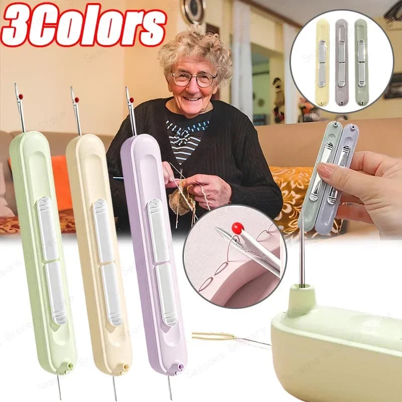 Tool 2 in 1 to thread needles and unlock points, multifunctional tool to remove sewing thread, cross stitch machining accessories, easy to use