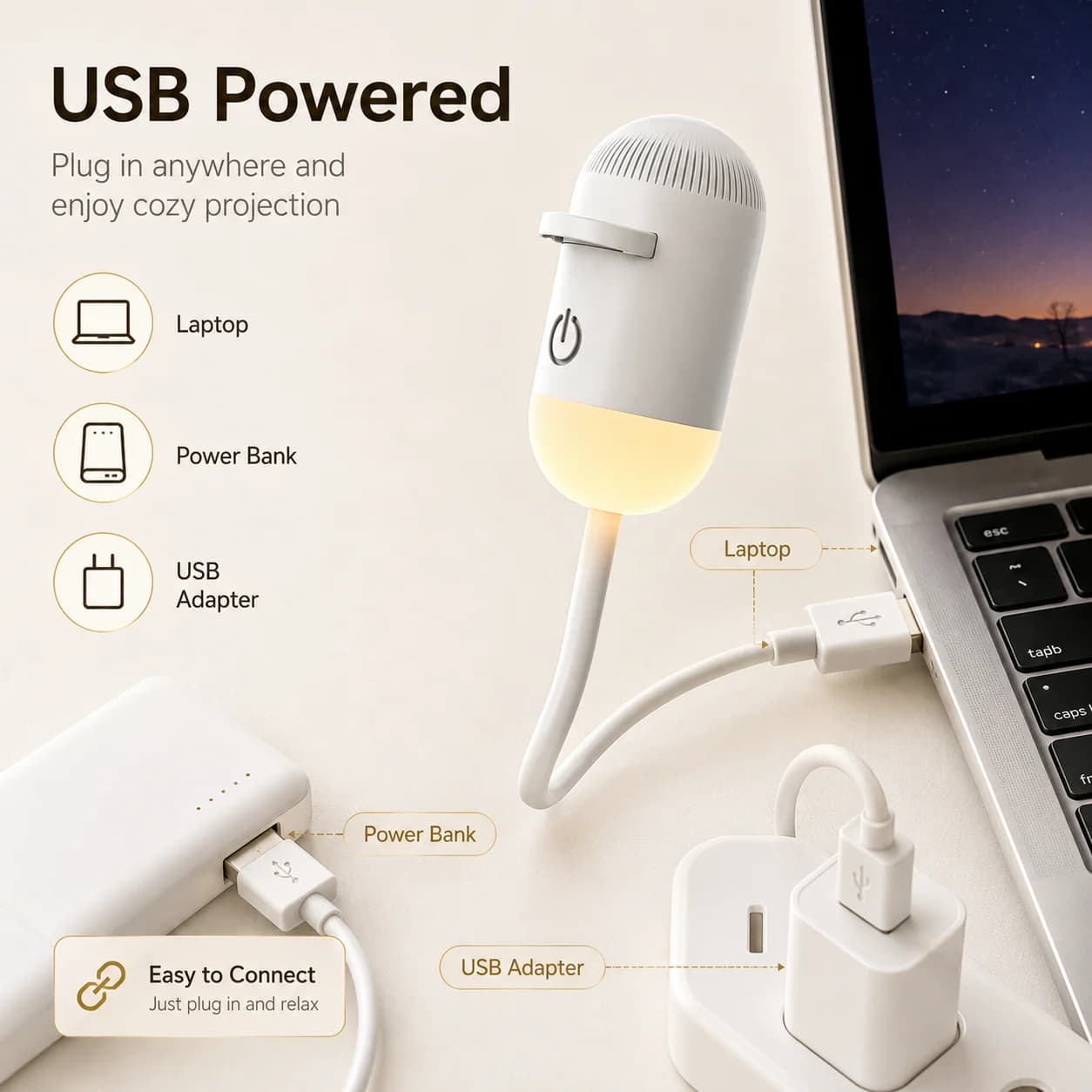 LED Mini Starry Sky Projection Light, 2-in-1 Projector and Night Light, Starry Sky Environment Light, Children's Gift