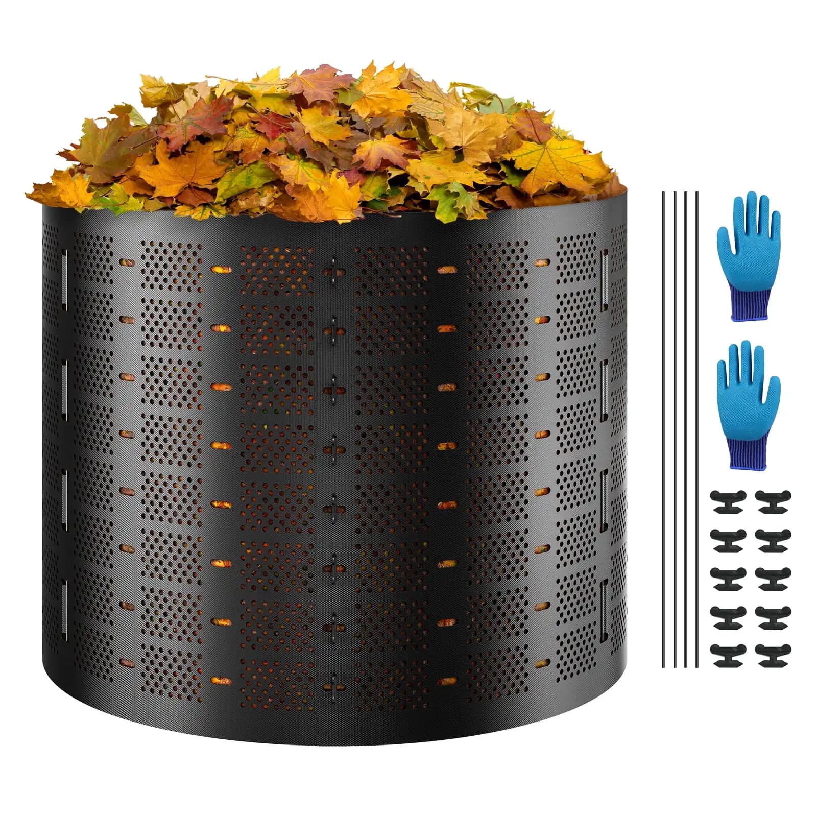 220 Gallon 1000L Large Outdoor Garden Compost Bin Easy Quick Assembly Spacious Yard Waste Composting Container For Backyard Gardening