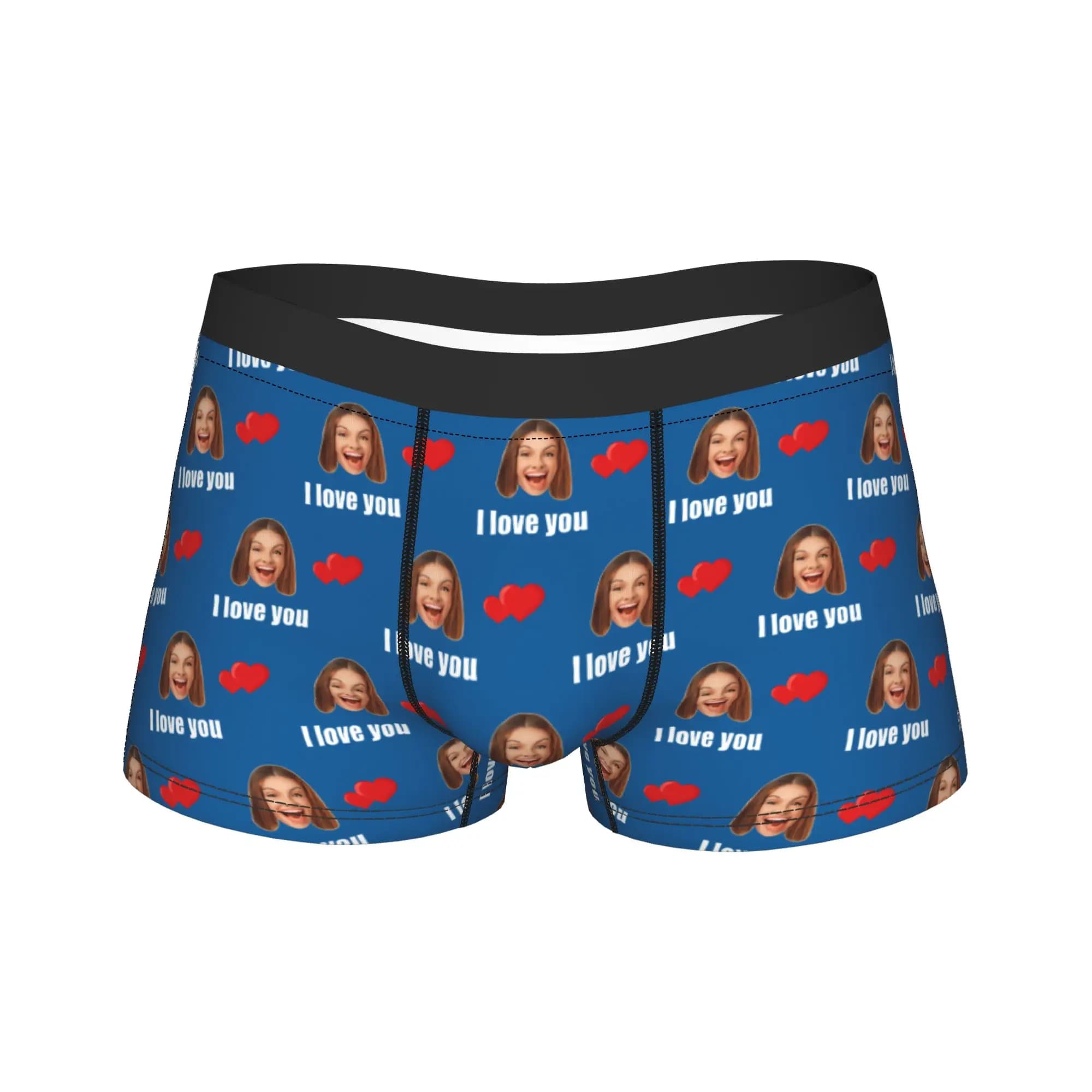 Boxer Personalizzati con Foto e Scritta 'Ti Amo', Slip da Uomo, Intimo Maschile Personalizzabile Fai-da-Te, Mutande Morbide per Uomo, Taglie Grandi