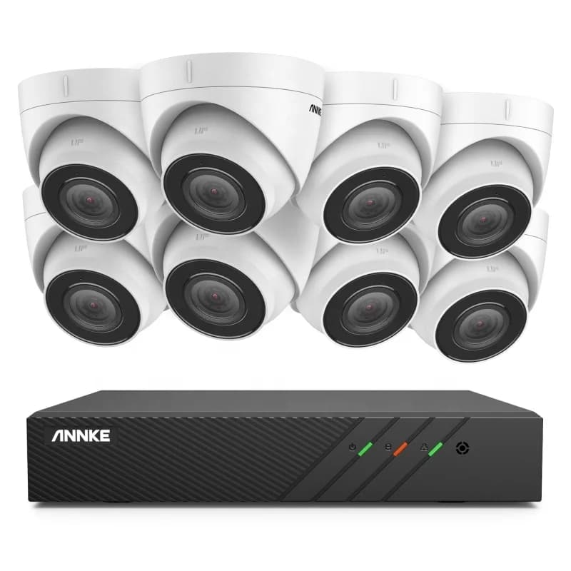 ANNKE 6MP 8CH per la sorveglianza aziendale H.265 + PoE NVR Sistema di telecamere di sicurezza per registrazione audio 3K 5MP 8 pezzi Telecamera CCTV di rete IP
