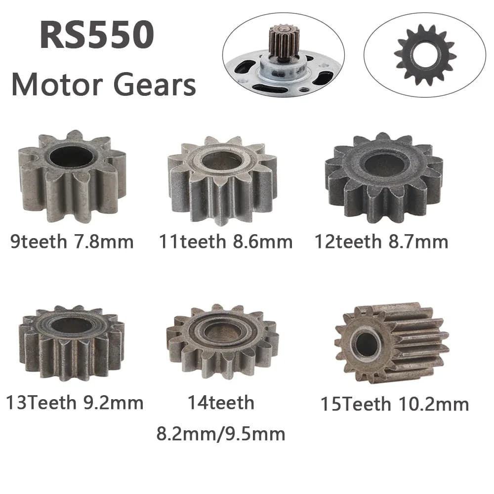 Motoriduttore 9/11/12/13/14/15/16 denti ingranaggi motore sostituibili per motore RS550 10.8V/12V/14.4V/16.8V/18V/21V DC per ventola strumenti giocattolo