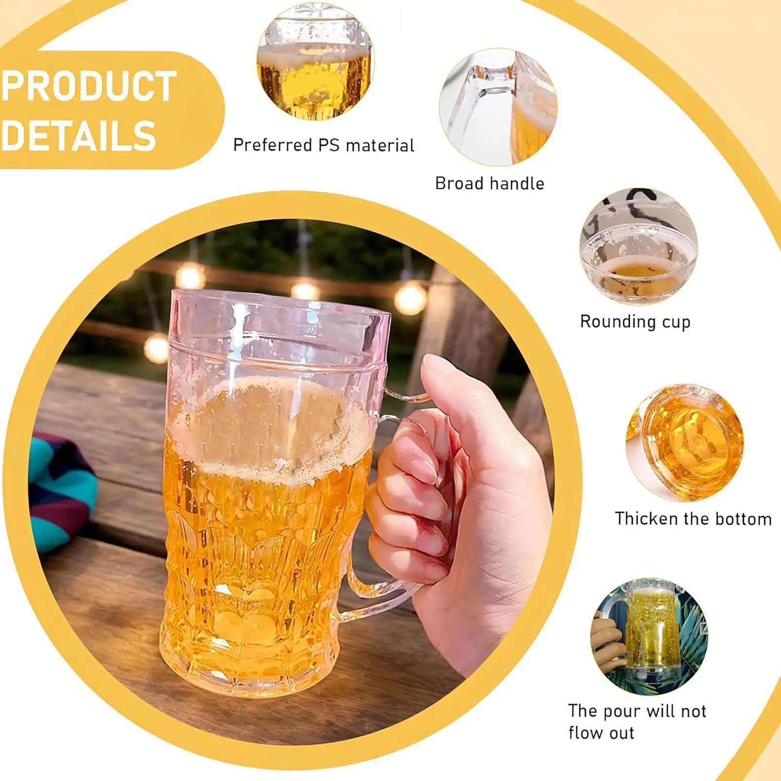 Divertente Boccale da Birra a Doppio Strato, Tazza Finta per Birra, Lavabile in Lavastoviglie, Gadget Divertente per Feste, Scherzi, Ornamenti da Scrivania per Amici, Ragazze, Donne, Uomini, Ragazzi