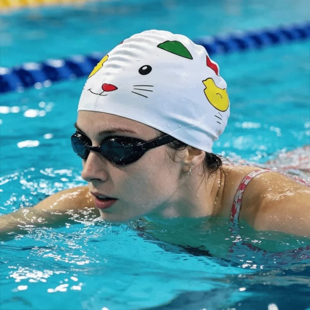 New Style Elastic Swimming Cap Enlarged Silicone Swim Cap Waterproof Comfortable Silicone Swimming Hat Safe Swimming