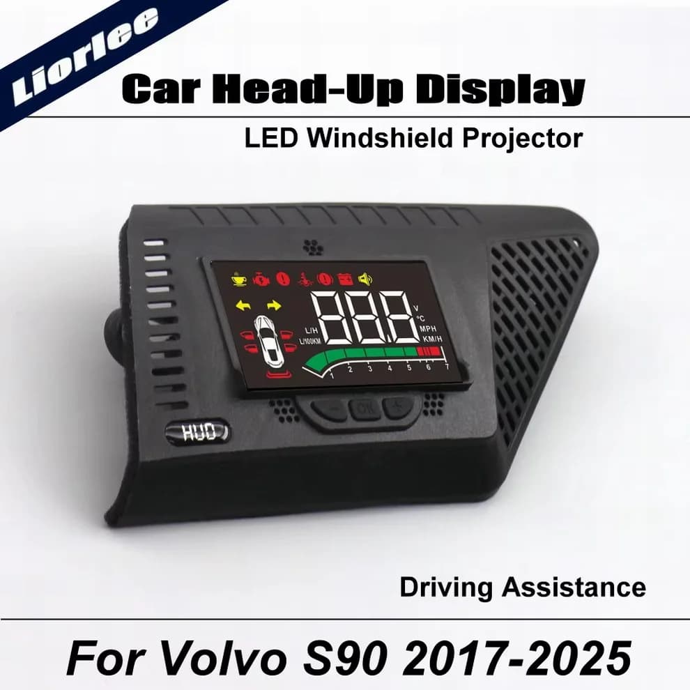Display Head-Up HUD per Volvo S90 2017-2025, Proiettore LED Automatico su Parabrezza, Accessori per Guida Sicura